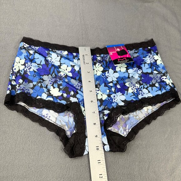 Maidenform Women's Size XL 8 Panty Boyshort Fabulous Fit Floral Blue New - Picture 7 of 8
